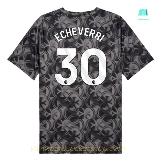 2025-2026 Man City Warm Up Jersey (Black) (Echeverri 30)