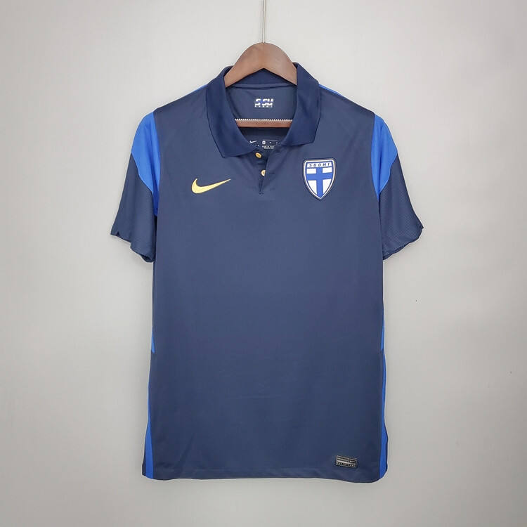 Finland Euro 2020 Away Blue Soccer Jersey Football Shirt - Official