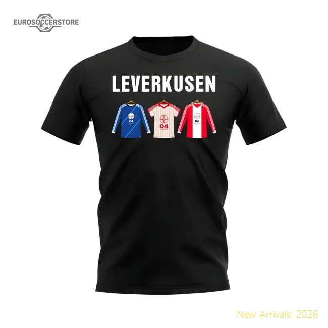Trending Leverkusen 1984-1985 Retro Shirt Text T-Shirt (Black)