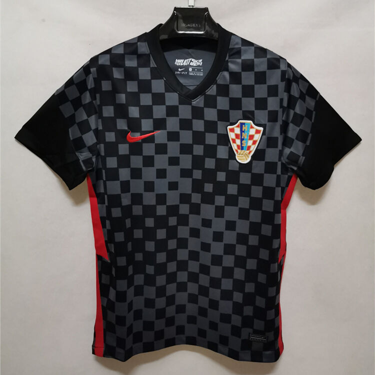 Croatia Soccer Shirt 2020-21 Away Black Soccer Jersey - Official