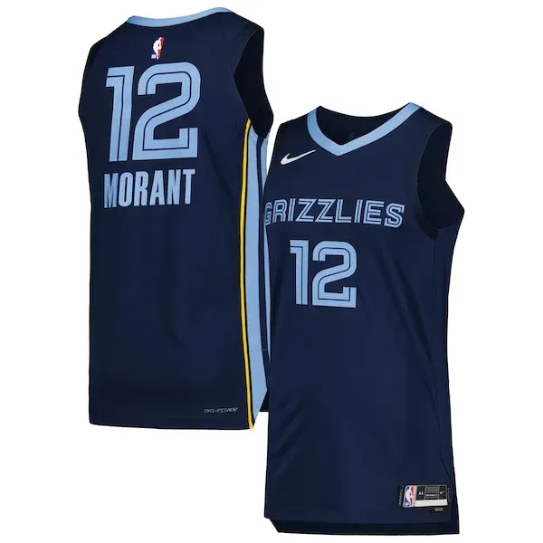 Ja Morant MEM Authentic Jersey - genuine player-jersey - Navy