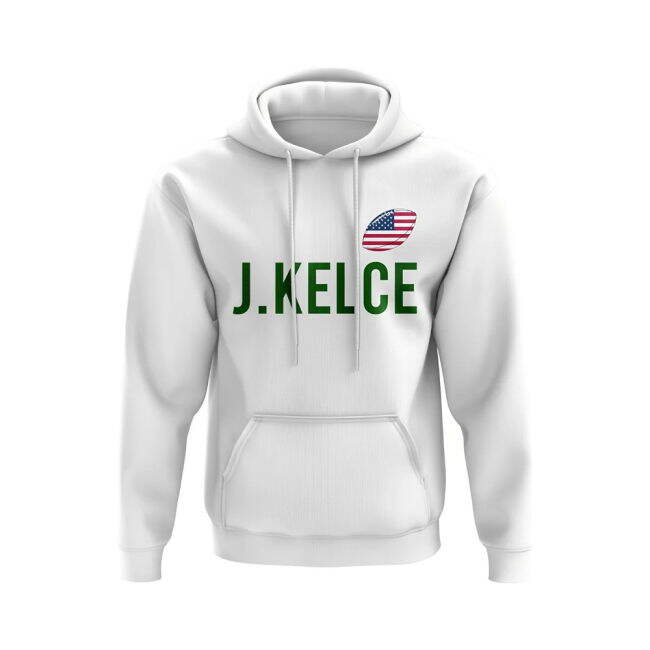 World-Class Match-Ready Jason Kelce Usa Name Hoody (White)