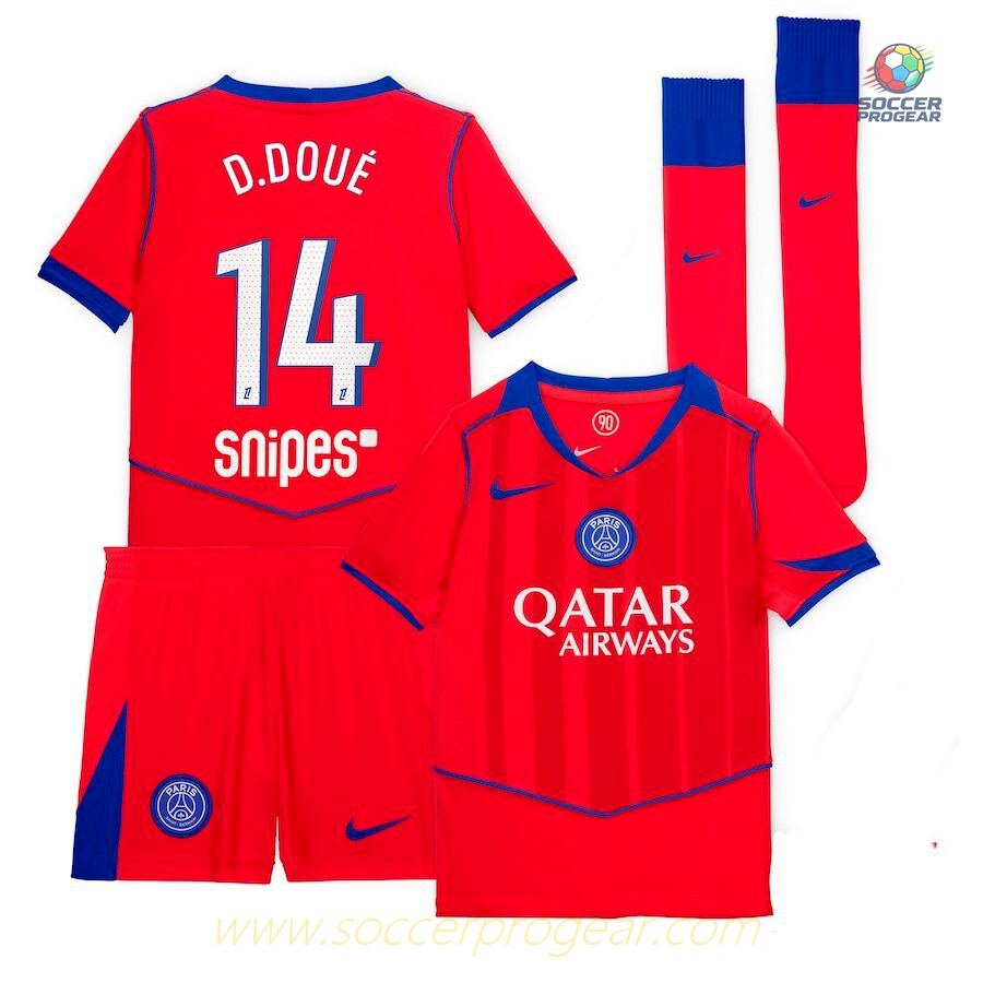 PSG Fan Edition Third Youth Soccer Uniform Soccer Team Shirt 2025-26 Edition Désiré Doué