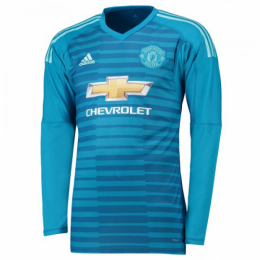 18-19 Manchester United Goalkeeper Blue Long Sleeve Jersey Shirt -