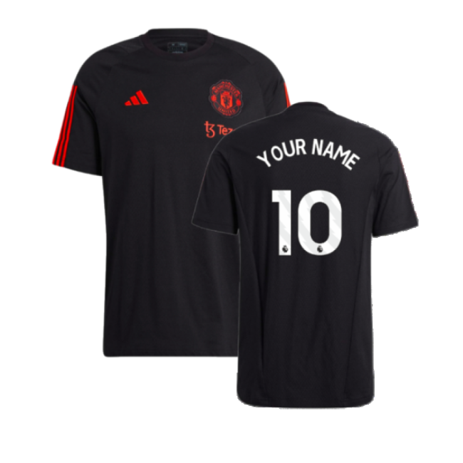 2023-2024 Man Utd Training Tee (Black) (Your Name) (Collector's Item)