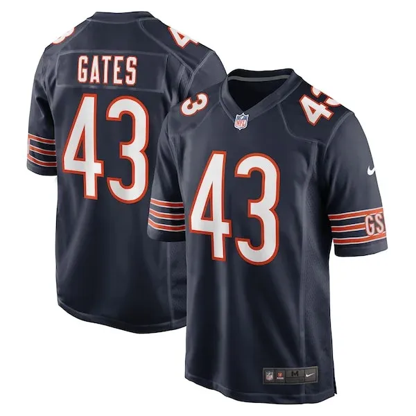 None Gates Chicago Game Jersey - Navy | NFL Player Jersey | NFL Footba