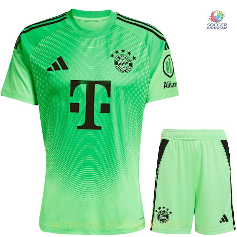 Bayern Munich 2025/26 Collection Goalkeeper Soccer Uniform Kids Edition Team Jersey