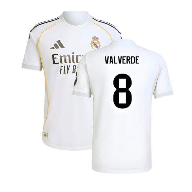 2025-2026 Real Madrid Authentic Home Shirt (Valverde 8)