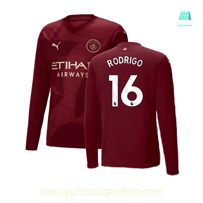 2024-2025 Man City Third Long Sleeve Shirt (Rodrigo 16)