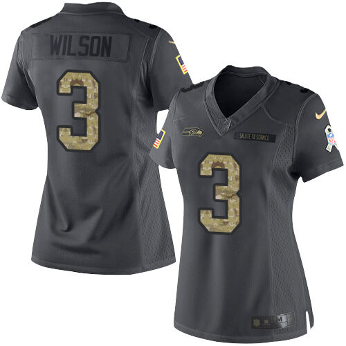 NFL SEA Wilson #3 Black None Limited Jersey premium