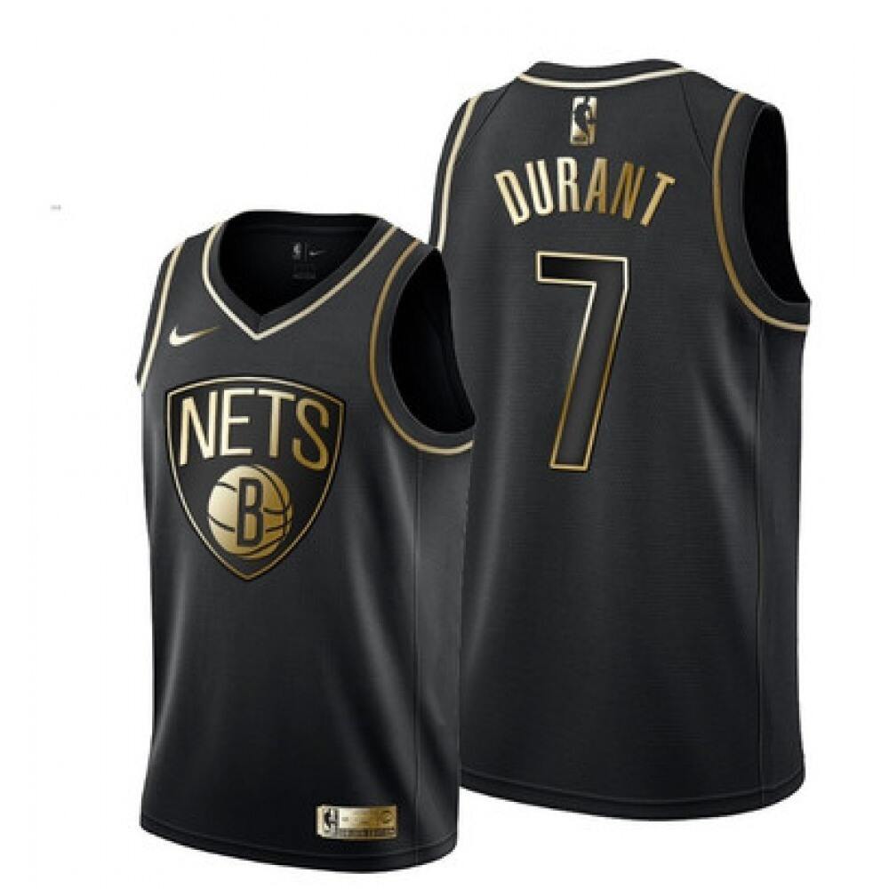 Limited Edition Kevin Durant7 Brooklyn Nets Jersey Black - Golden...