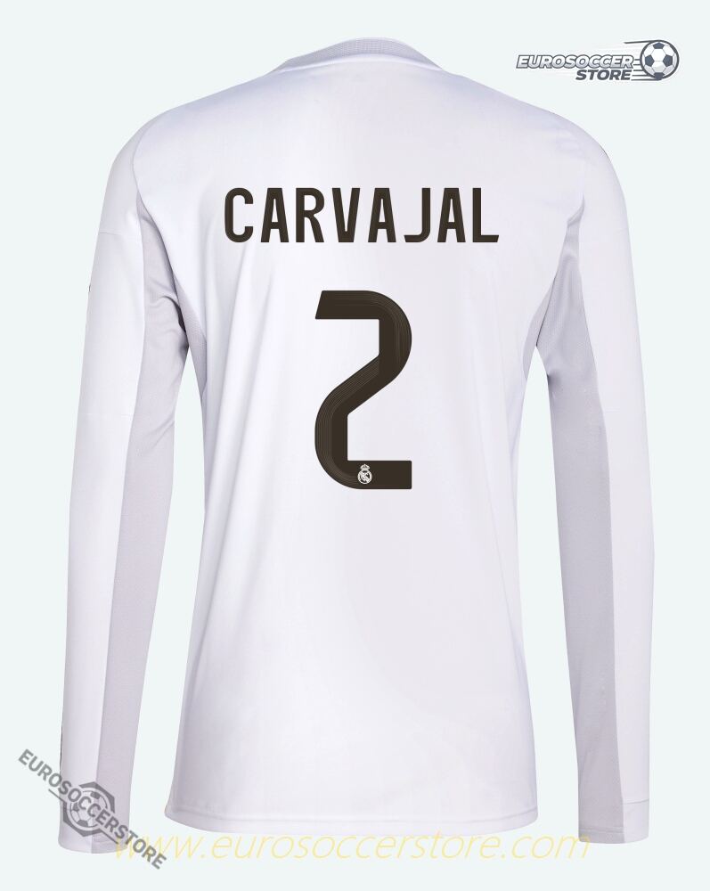 Real Madrid 25-26 Home Carvajal Number 2 Long Sleeve Football Jersey