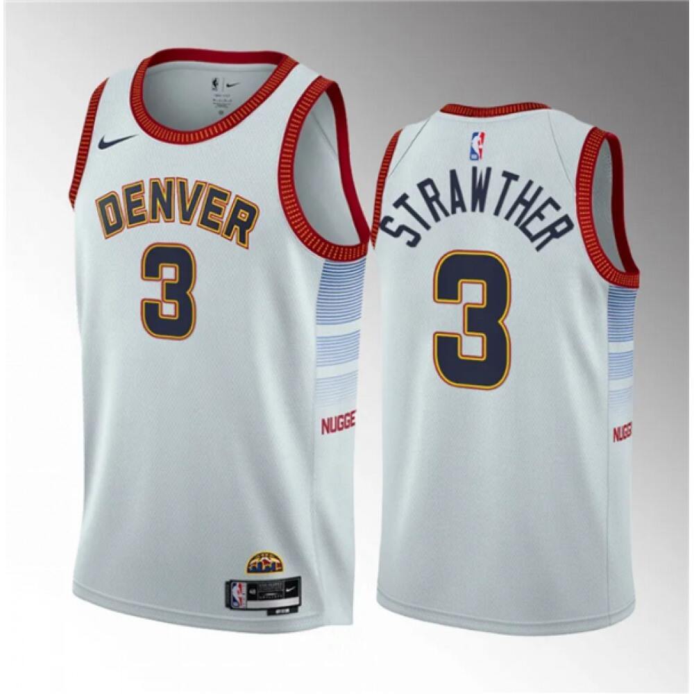 High-Quality 3 Denver Nuggets Jersey White - - Basketball Fan Gear