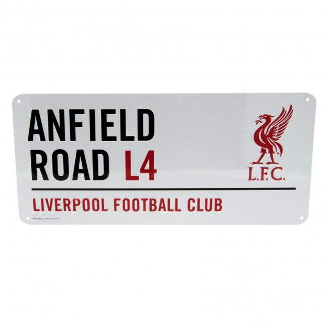 classic Liverpool FC White Street Sign