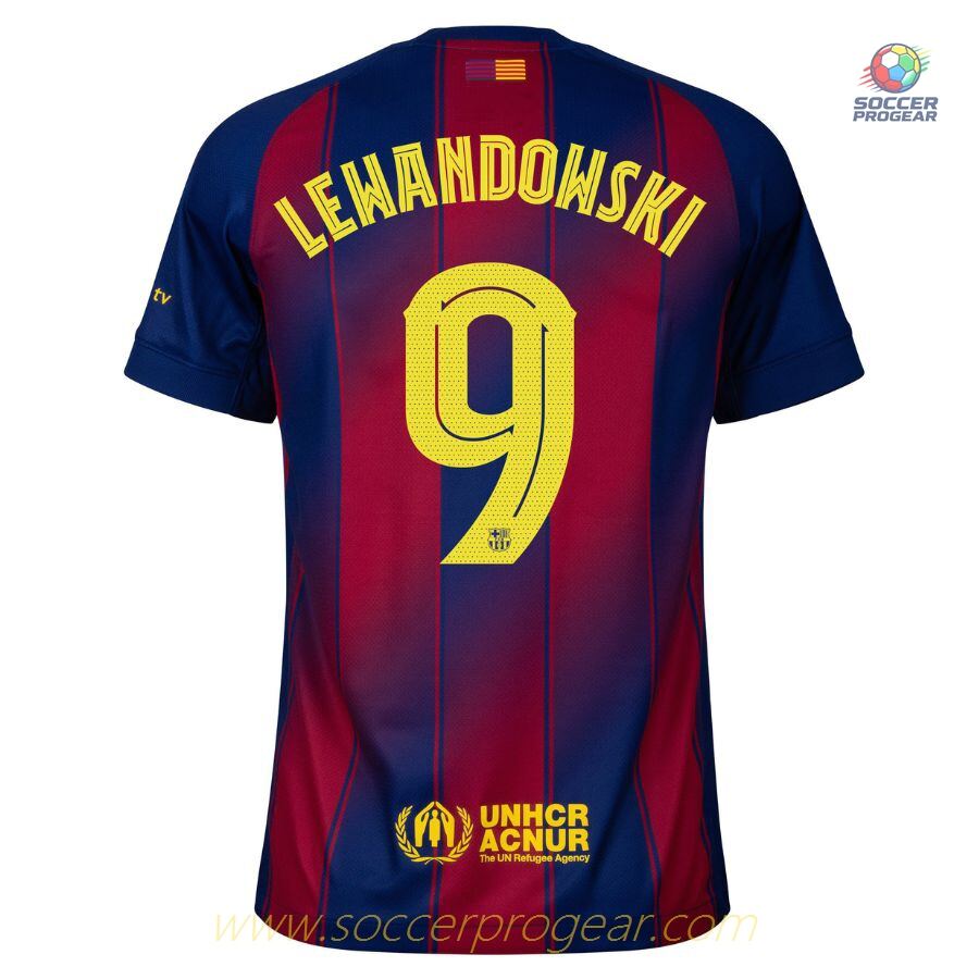 Barca Home Soccer Uniform Children Team Jersey 2025/26 Collection Lewandowski