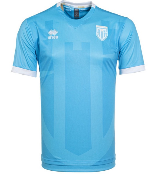 Durable 2223 San Marino Home Blue Soccer Jersey Football Shirt