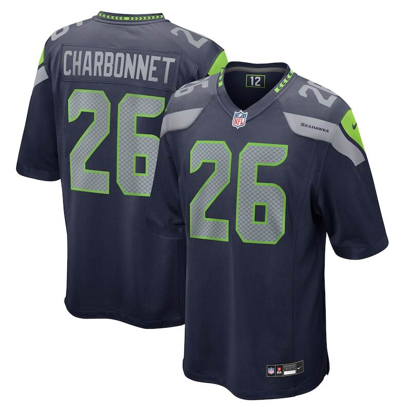 None Zach Charbonnet SEA Seahawks Elite Replica Jersey for NFL Fans