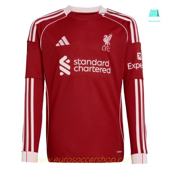 2025-2026 Liverpool Long Sleeve Home Shirt (Kids) (Your Name)