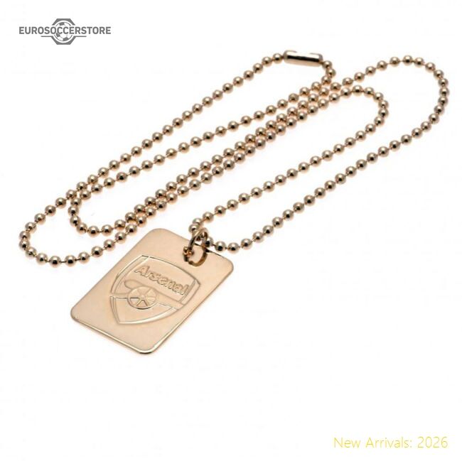 Authentic Arsenal Fc Gold Plated Dog Tag & Chain - Premium Quality