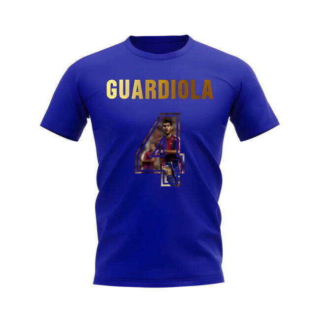 Pep Guardiola Name And Number Barcelona T-Shirt (Blue)