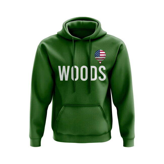 Collector'S-Item Aero-Dynamic Tiger Woods Usa Golf Name Hoody (Green)