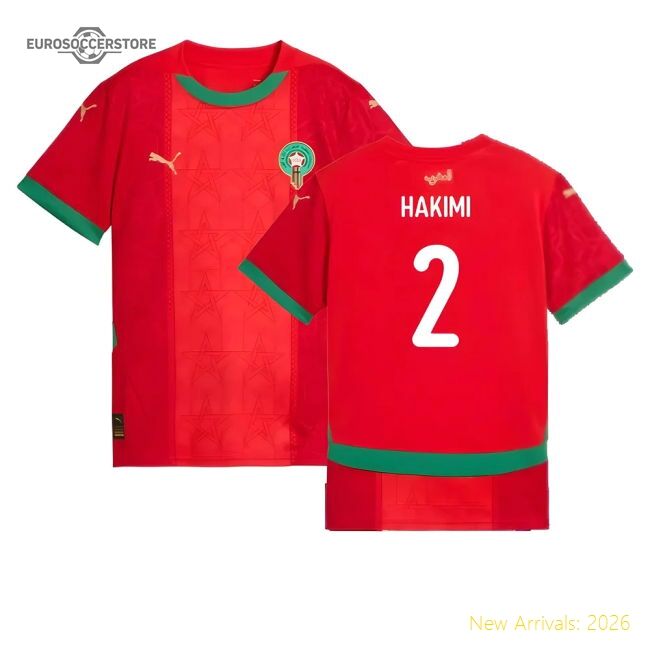 Morocco Kids 20242025 Home Pro Jersey Sleek Climalite Athletic