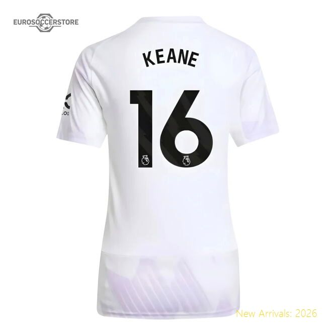 Official 2025-2026 Man Utd Away Shirt (womens) (keane 16) - Premium