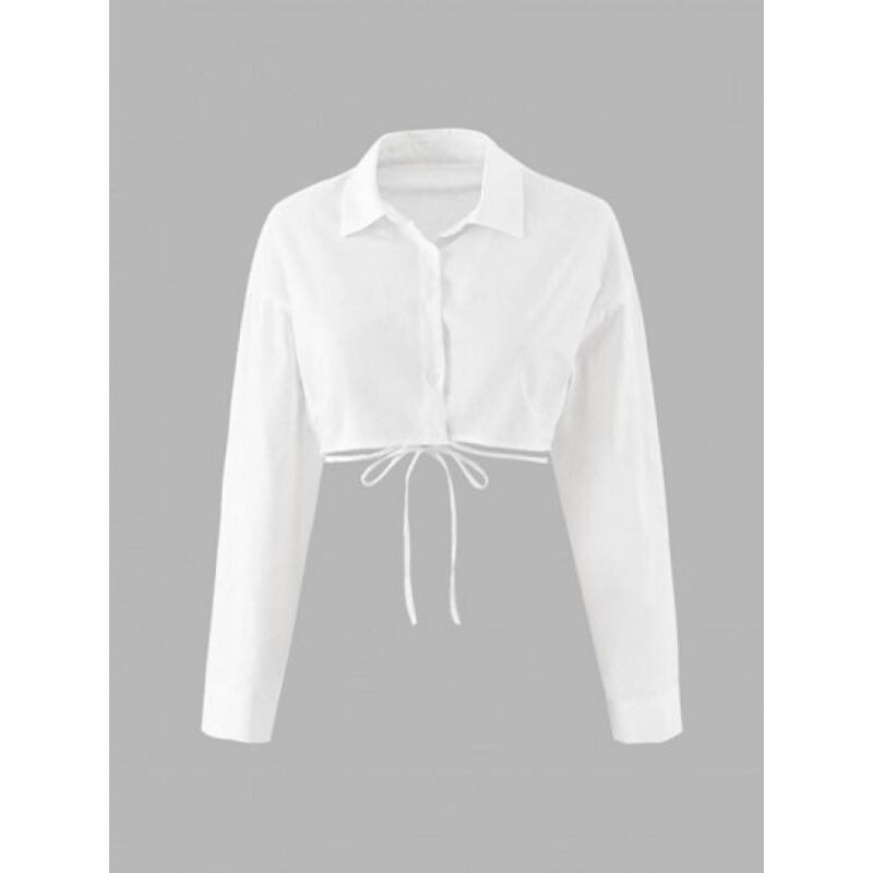 Drop Shoulder Midriff Flossing Crop Shirt JV5510