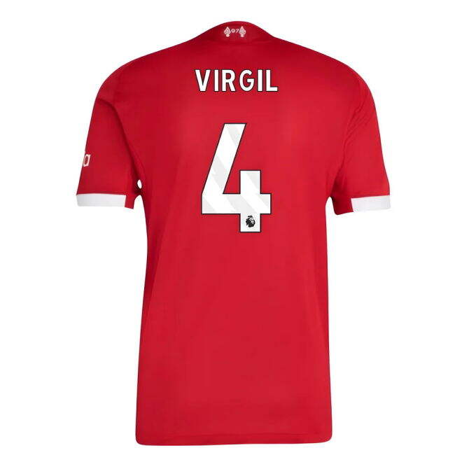 Liverpool Liverpool Authentic Home Shirt Virgil #4 Match Quality C...