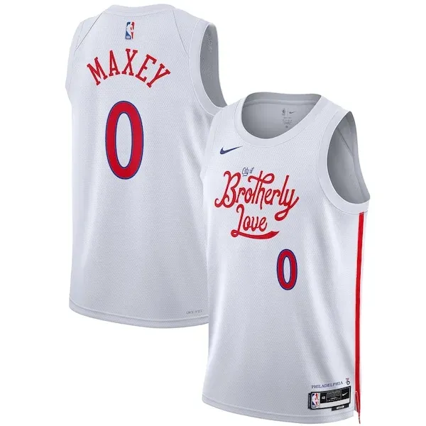 Premium-Quality Tyrese Maxey PHI Swingman Jersey - White
