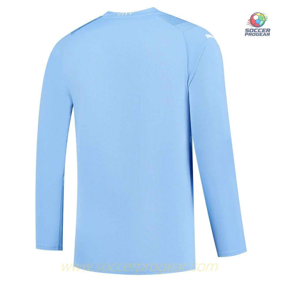 Manchester City Home Football Team Jersey 2023 2024 Long Sleeve Version