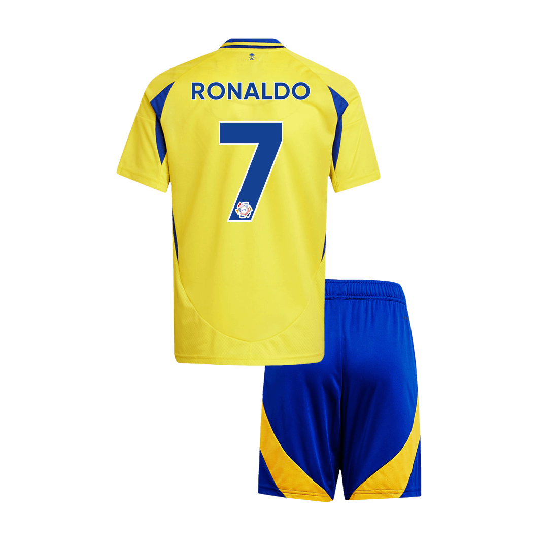 Kid's RONALDO #7 Al Nassr Home Soccer Jersey Kit(Jersey+Shorts) 2024/2