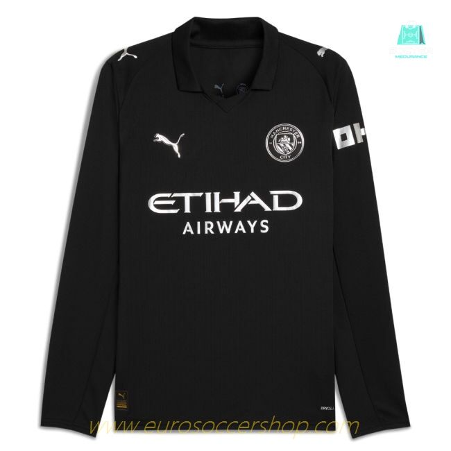 2025-2026 Man City Long Sleeve Away Shirt (Akanji 25)