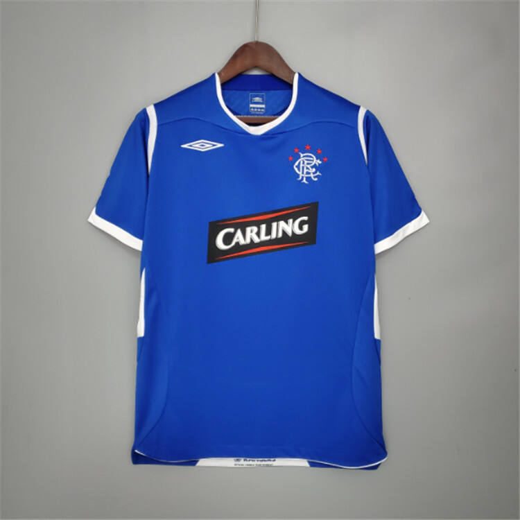 Glasgow Rangers Retro Soccer Jersey 08-09 Home Blue Football Shirt -