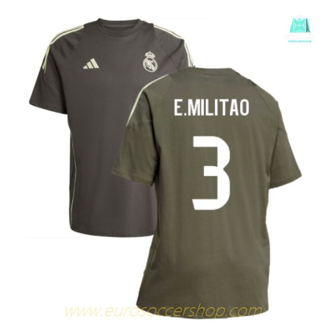 2025-2026 Real Madrid Training Tee (Utility Grey) (E.Militao 3)