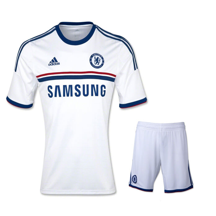 13-14 Chelsea Away White Jersey KitShirtShort - Official Replica 1169