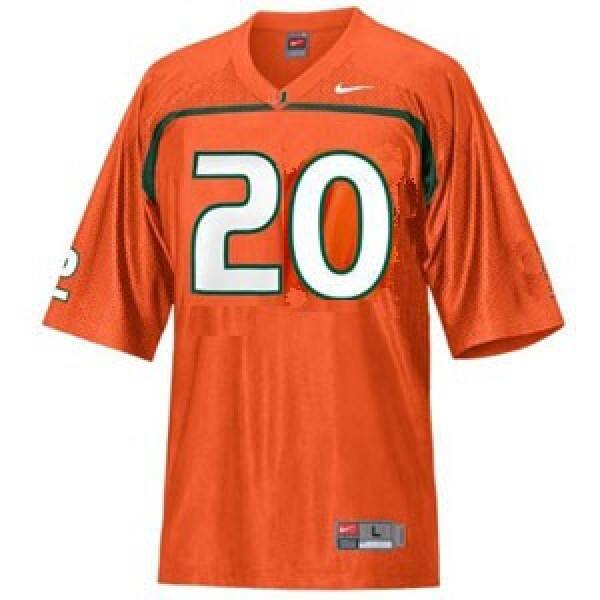 Youth Miami Hurricanes #20 Orange Youth Authentic Jersey