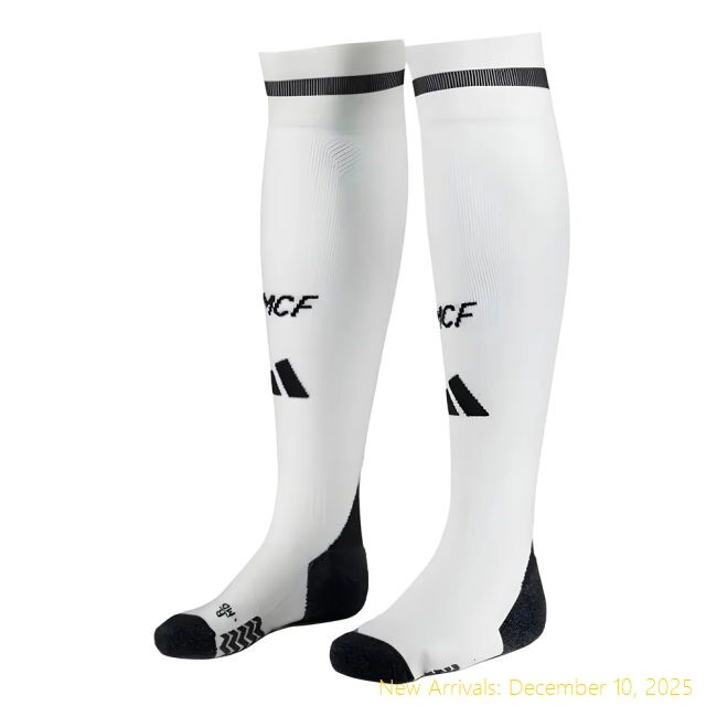2024-2025 Real Madrid Home Socks - Premium Soccer - White Color