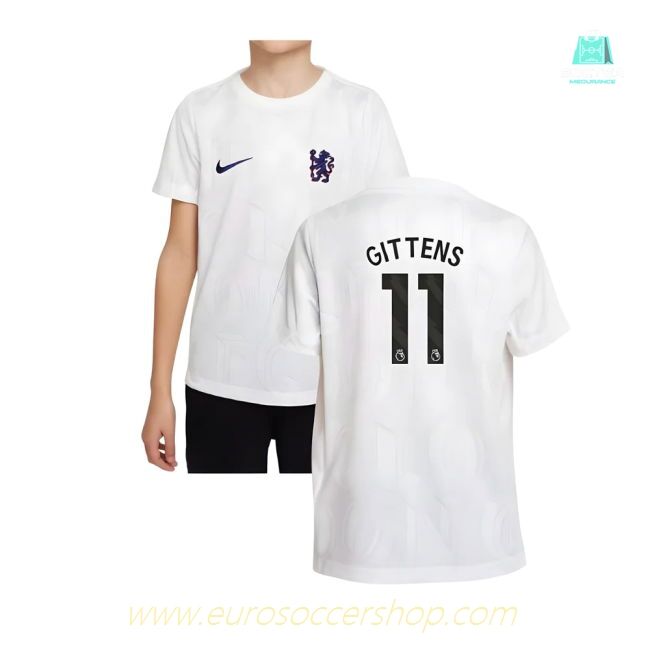 2025-2026 Chelsea Pre-Match Shirt (White) - Kids (Gittens 11)
