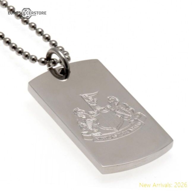 Authentic Newcastle United Fc Engraved Dog Tag & Chain - Premium