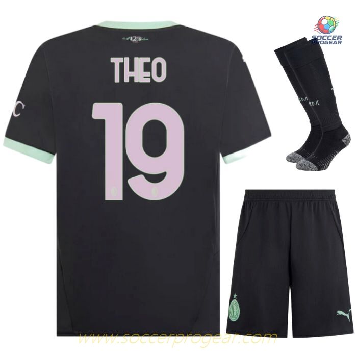 Milan AC Third Kids Editionren's Football Kit Team Jersey 2024-2025 Season Theo