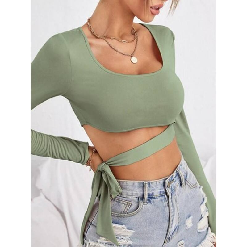 Tied Crop T Shirt WG6817