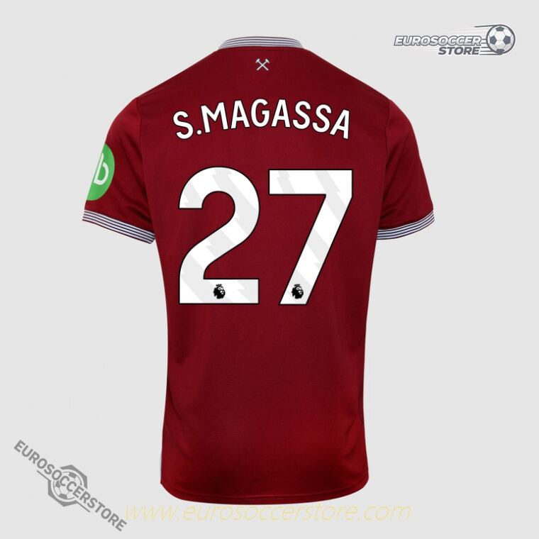 S.MAGASSA's West Ham United 25-26 Home Jersey with Number 27