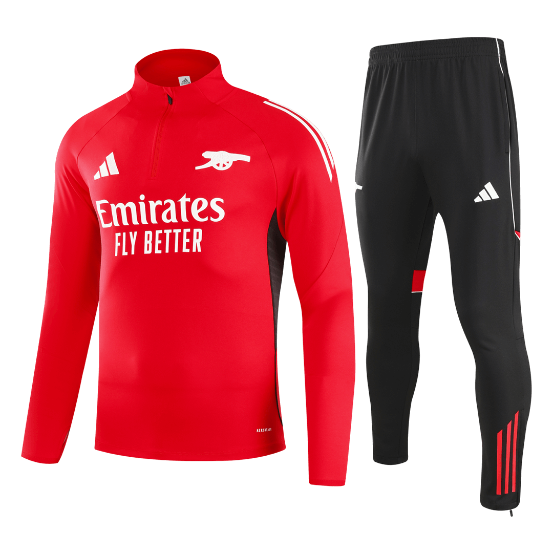 Arsenal 1/4 Zip Tracksuit 2025/26 Kids Red