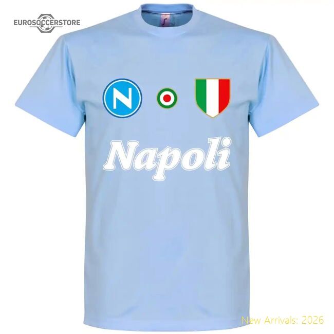 Premium-grade Napoli Fc Team Kids Casual Tee - Sky - Fantastic Value