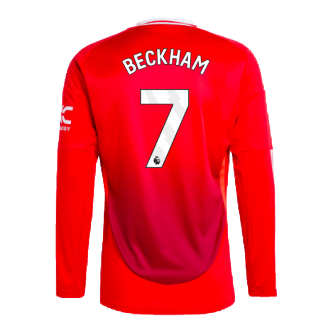 Vintage Man Utd 2024-2025 Man Utd Long Sleeve Home Shirt (Beckham 7...