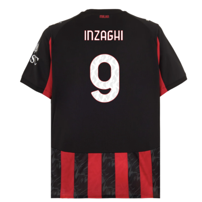 True Acm Ac Milan Home Shirt Inzaghi #9 Top Tier Updated Design Shirt