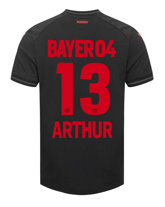 Bayer 04 Leverkusen ARTHUR's 13th Home Football Jersey for the 23-24 Season