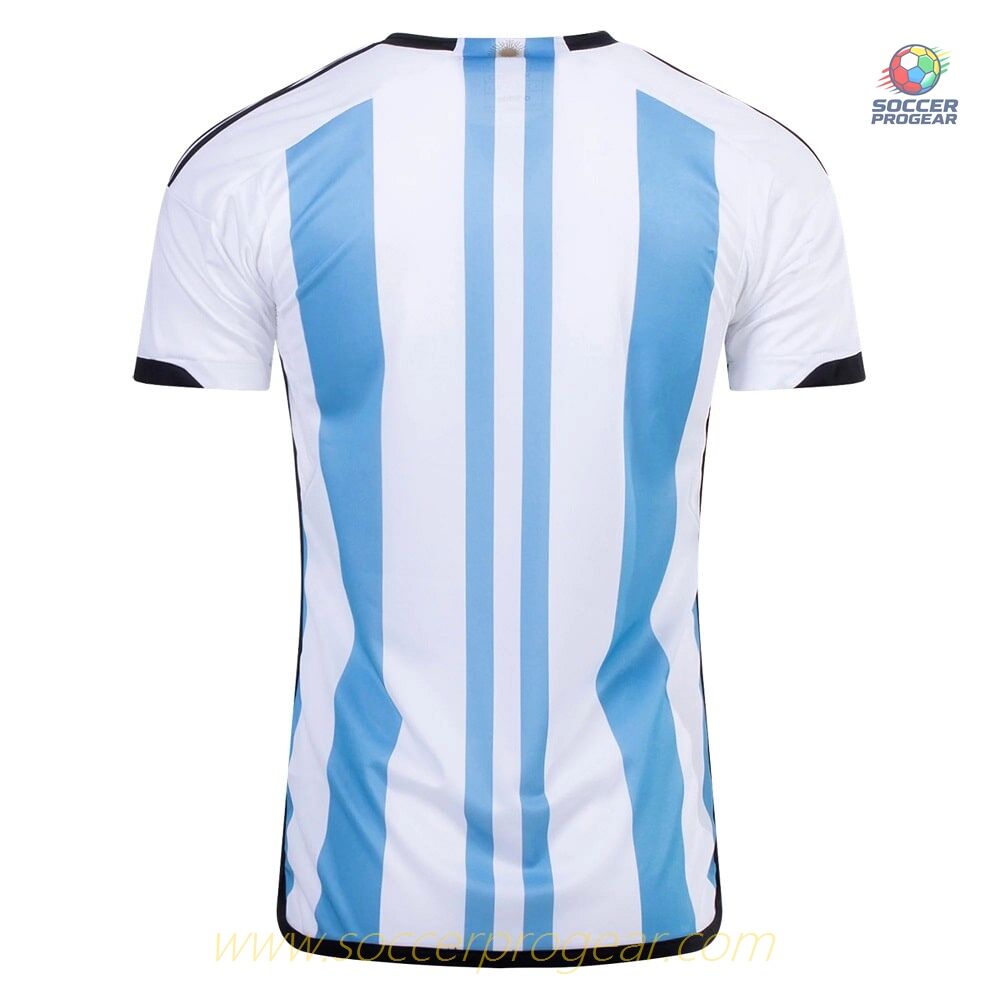 Argentina 3 Stars Home Football Team Jersey 2022 2023