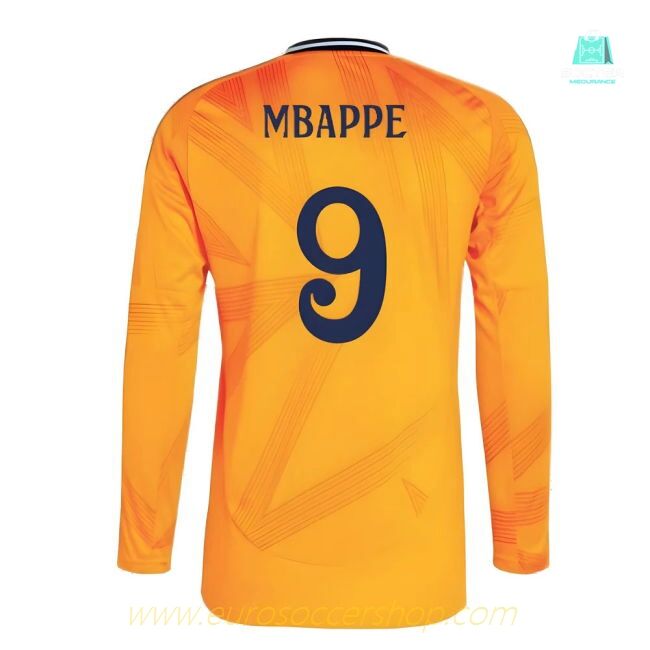 2024-2025 Real Madrid Long Sleeve Away Shirt (Mbappe 9)